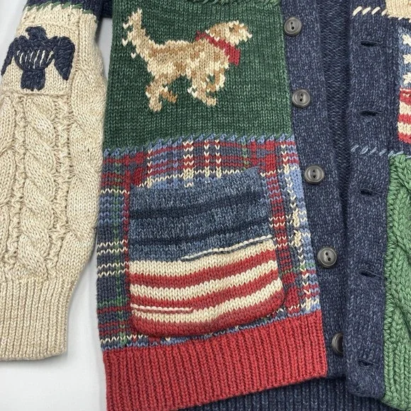 Polo Ralph Lauren Country Patchwork Cotton-Blend Shawl Cardigan Youth Size 6/7 - Picture 10 of 16